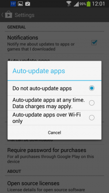Disable automatic updates.